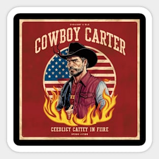 Cowboy Carter fire design Sticker